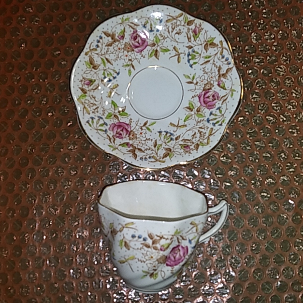 Vintage English Rosina bone china teacup & Saucer